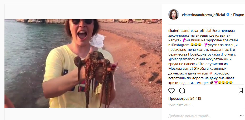 скриншот страницы/instagram.com/ekaterinaandreeva_official